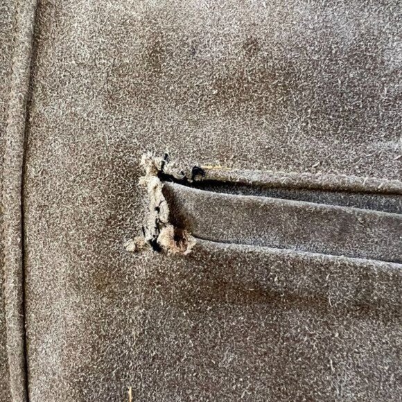 First Men's Genuine Leather Vest Jacket Front Button V Neck Brown Size X Large - Picture 6 of 8